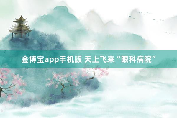 金博宝app手机版 天上飞来“眼科病院”