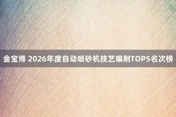 金宝博 2026年度自动喷砂机技艺编削TOP5名次榜