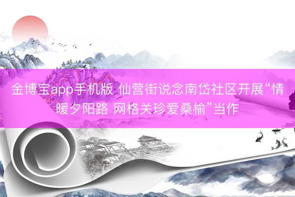 金博宝app手机版 仙营街说念南岱社区开展“情暖夕阳路 网格关珍爱桑榆”当作