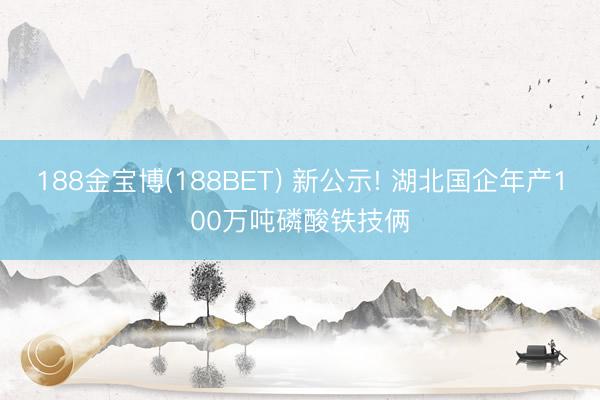 188金宝博(188BET) 新公示! 湖北国企年产100万吨磷酸铁技俩