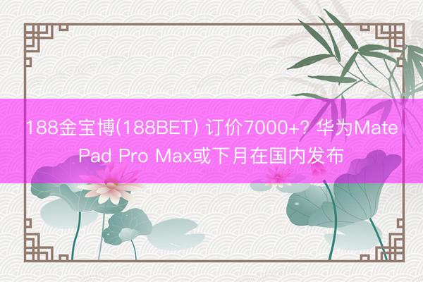 188金宝博(188BET) 订价7000+? 华为MatePad Pro Max或下月在国内发布