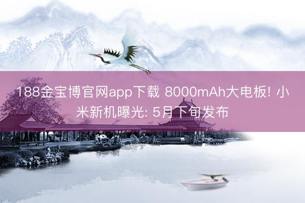 188金宝博官网app下载 8000mAh大电板! 小米新机曝光: 5月下旬发布