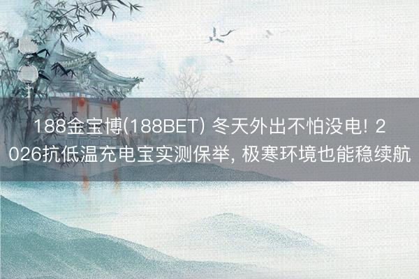 188金宝博(188BET) 冬天外出不怕没电! 2026抗低温充电宝实测保举， 极寒环境也能稳续航