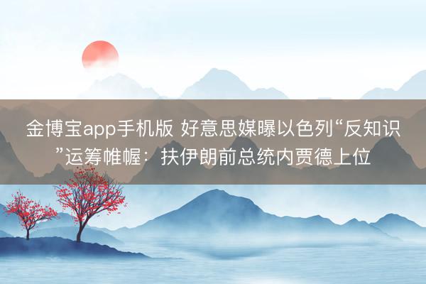 金博宝app手机版 好意思媒曝以色列“反知识”运筹帷幄：扶伊朗前总统内贾德上位