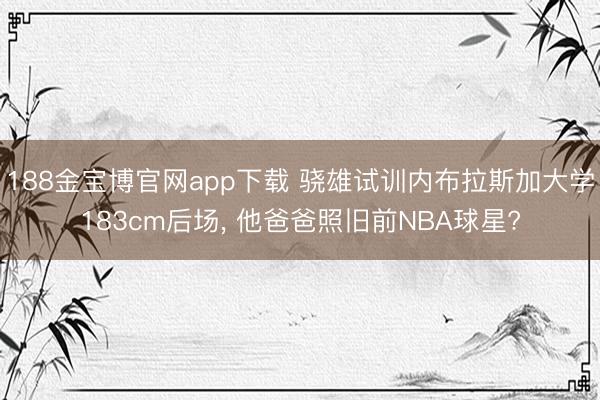 188金宝博官网app下载 骁雄试训内布拉斯加大学183cm后场， 他爸爸照旧前NBA球星?
